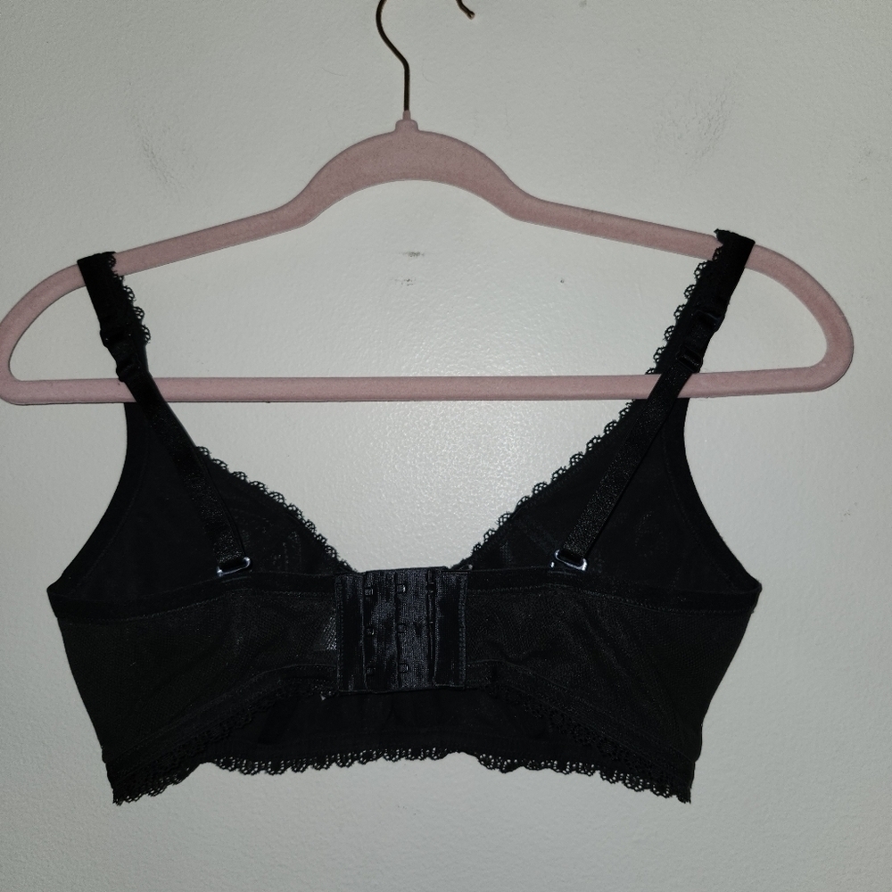 Victoria Secret Very Sexy No Wire Bustier Black Rhinestone Pushup Bra - Picture 4 of 7
